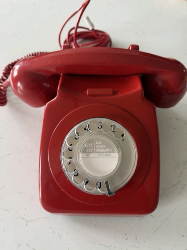 Red rotary dial - rotary, phone