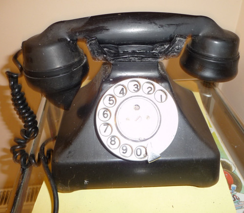 Vintage black rotary dial - vintage, desk