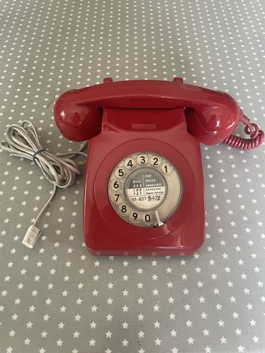 Vintage red rotary dial - rotary,