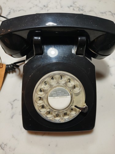 Black telephone vintage rotary - black,