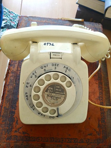 White vintage retro rotary - white,