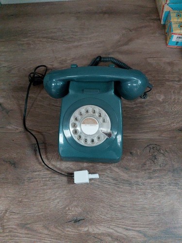 Original blue rotary telephone - original,