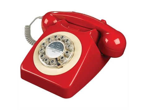 Red retro rotary - red, dial
