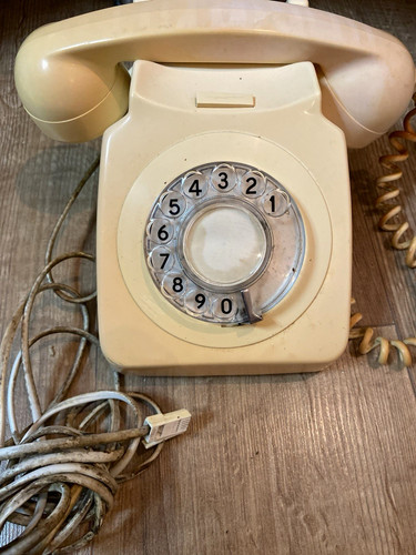 Vintage cream rotary dial - vintage,